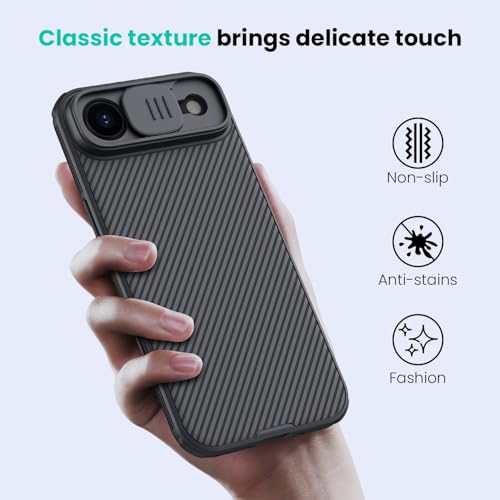Image of Nillkin for iPhone Air Case with Slide Camera Cover, Thin Slim Fit, Shockproof Protective, Protector Privacy, Phone Case iPhone Air with Camera Lens Protector 6.5'', Black