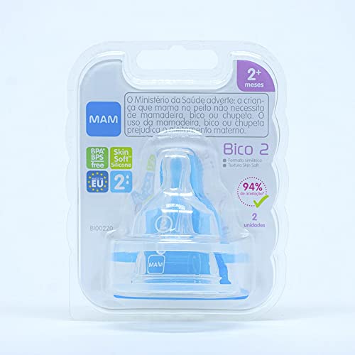 MAM Bico Mamadeira - Número 2 - Fluxo Médio - Embalagem Dupla