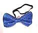 2 Brothers Unlimited Inc MENS WOMENS FASHION ROYAL BLUE SEQUIN PRE-TIED BOW TIE AND MATCHING ROYAL BLUE SOLID SUSPENDERS SET