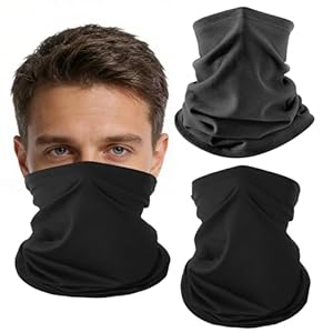 GQKJWJH 2 Stück Schlauchschal Herren Damen, Fleece Schlauchschal Halswärmer Halstuch Winddicht Ski Maske, Winddicht Halstuch Halswärmer für Outdoor Skifahren motorrad Radfahren (Schwarz)