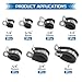 JTAREA 7Sizes 304 Stainless Steel Cable Clamps Assortment Kit 1/4