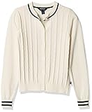 Tommy Hilfiger Big Girls Core Cardigan, Whisper White, Large/12/14