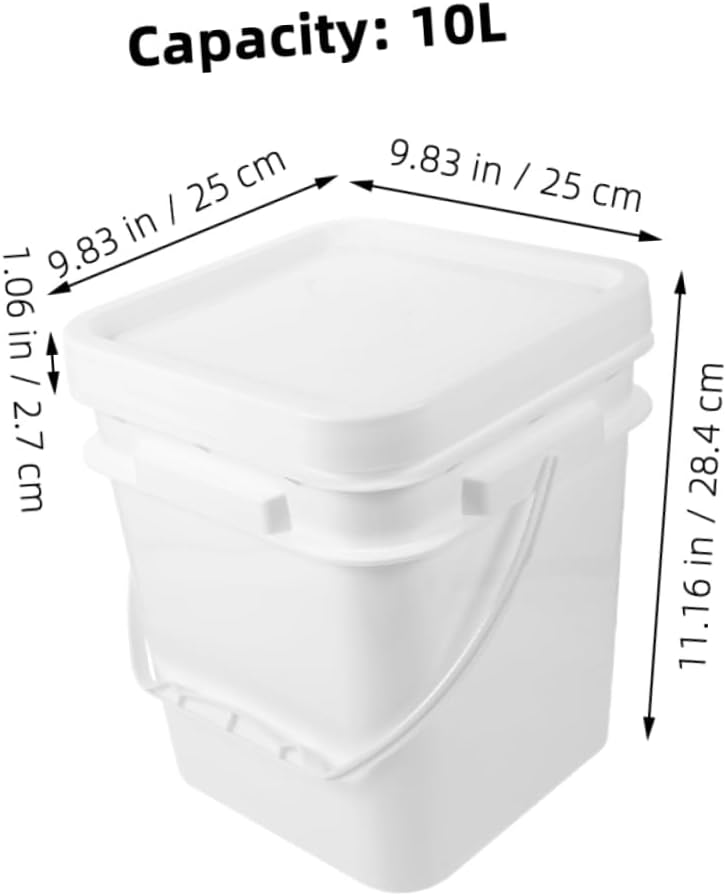 2pcs Plastic Paint Bucket Lid Versatile Storage Container for Art and Paint Material Convenient Handle for Easy Carrying Secure Lid to Prevent Spills