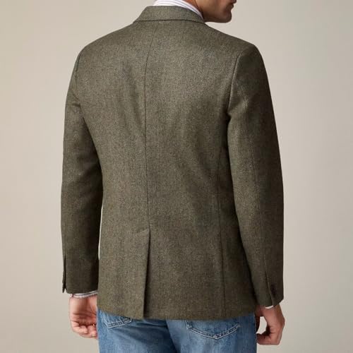 Men's Jacket Retro 2 Button Herringbone Tweed Blazer Casual Sport Coat for Work Prom3