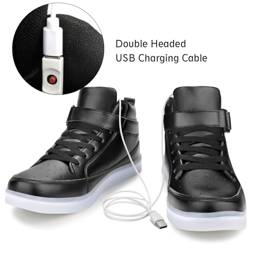 Image of Light Up Shoes Men Women LED Shoes USB Charging Adult High Top LED Sneakers Glow in The Dark Footwear for Dancing Party Festivals Festivals