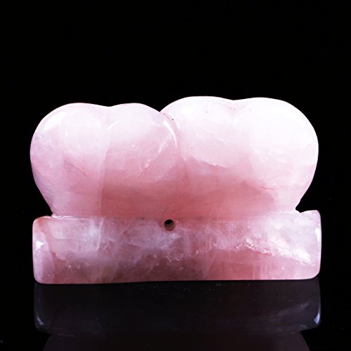 Ywg Stone Rose Quartz Double Heart Shape Love Rock Crystal Chakra Stones Carved Chakra Healing Reiki For Lover Free Pouch (80Mm 135Gram) #TOP1