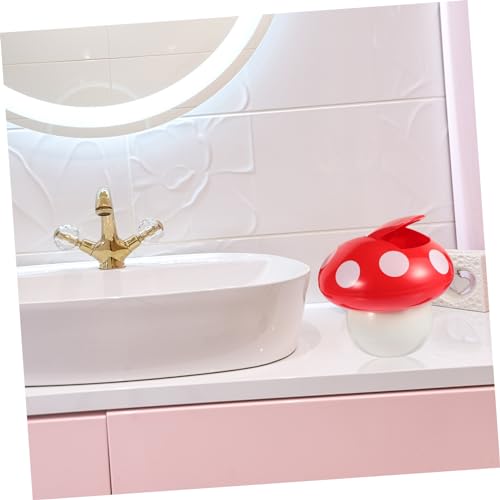 Ipetboom Basurero pequeño forma hongo con tapa rojo miniatura 3