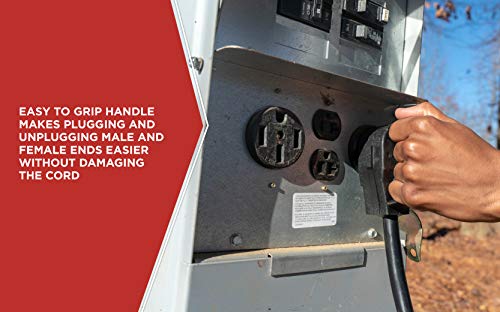 Road Power 65039601 25' 10/3 30-Amp Extension, Heavy Duty, Weather Resistant Rv And Marine Boat Power Cord Suitable For Mobile Homes And Recreational Areas, Black #TOP4