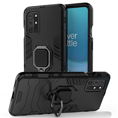 NOVAGO Compatible avec OnePlus 8T 16,6 cm (6.55') / 1+ 8T 16,6 cm (6.55') - Coque Résistante Anti Choc avec Anneau Bague Anti Chute/béquille