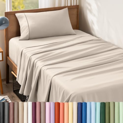 Bare Home Twin Sheet Set - 1800 Ultra-Soft (Twin, Sand)