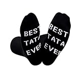 2 PAIRS Granpa Gift Best Tata Ever Socks for Grandfather Father's Day Birthday Gift (BEST TATA EVER)