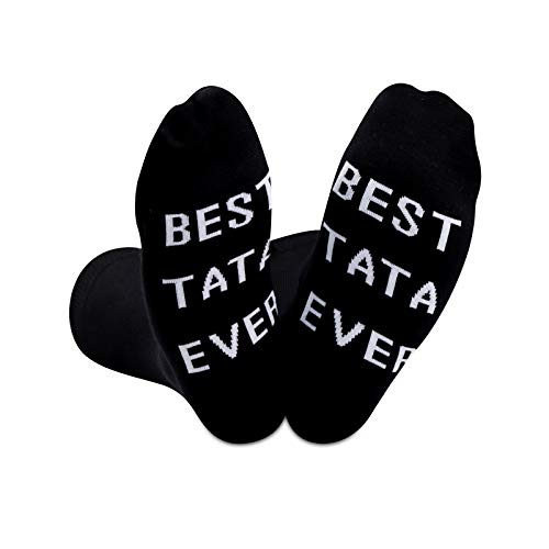 2 PAIRS Granpa Gift Best Tata Ever Socks for Grandfather Father's Day Birthday Gift