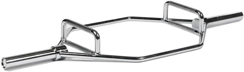 Titan Fitness olympic hex trap bar with knurled dual handles and chrome finish