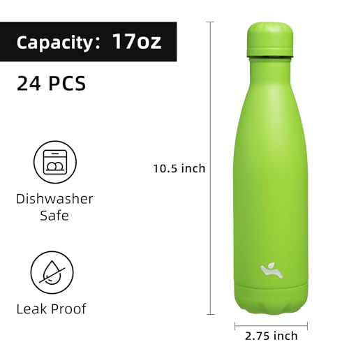 Image of Konokyo 24 Pack 17 oz Insulated Stainless Steel Water Bottle