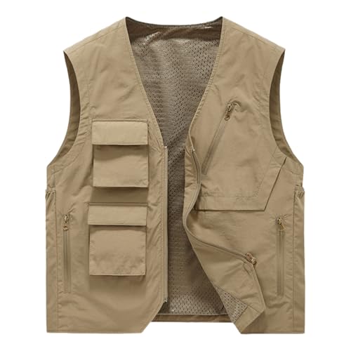 Chaleco tipo safaris multibolsillos unisex para expediciones de campo 2