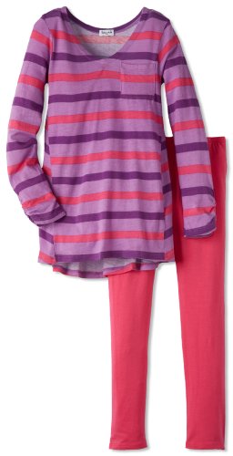 Conjunto de túnica a rayas para niñas para evitar roces y calor 1