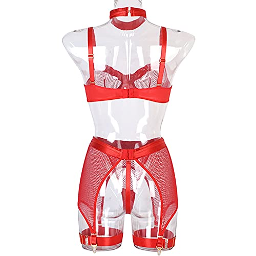 Stalen Ring BH Mesh Ondergoed G-String Vrouwen Lingerie Kousenband Riem Nekring Vrouwen Sexy Lingerie Sets Met… - Afbeelding 5