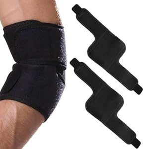 2 Pcs Bicep Support, Adjustable Upper Arm Support, Comfortable Arm Compression Sleeve Brace for Men & Women Muscle Strains (Black)