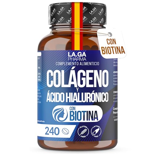 Colágeno Hidrolizado con Ácido Hialurónico y Biotina para Cabello, Piel y Uñas. 240 Comprimidos. Colágeno Marino Puro 2000 mg con Vitamina C, Zinc y Coenzima Q10. Anticaída Mujer. Made in Italy No OGM