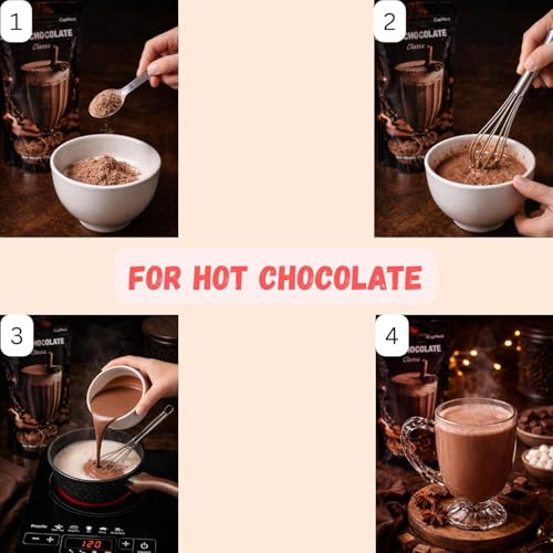 Image of CupNest Classic Hot Chocolate Powder | Rich & Creamy Drinking Chocolate Mix | Instant Cocoa Beverage | Enjoy Hot or Iced | 250 g