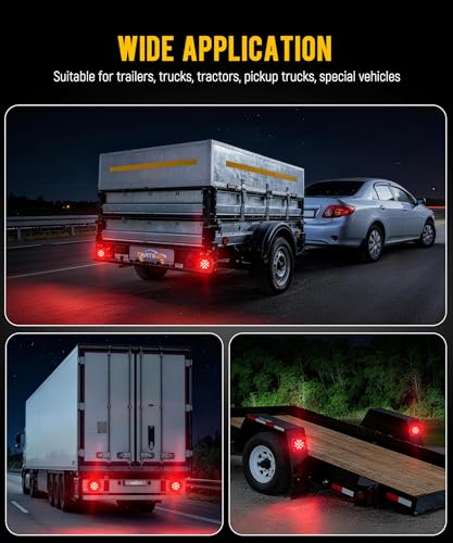 Image of Partsam 2PCS Wireless Magnetic LED Trailer Light Kit Square Portable Stop Turn Tail w / 7-Pin Plug Rechargeable 12-24V for Trucks RVs Tractors Towing
