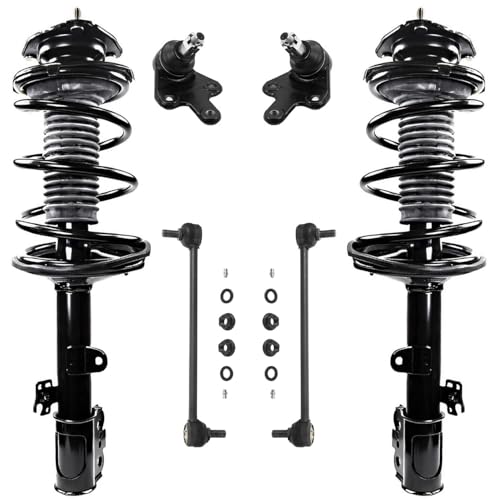 Image of Detroit Axle - Front Struts w /Coil Springs Sway Bar Links Lower Ball Joints Replacement for 2011-2014 Toyota Sienna AWD - 6pc Set