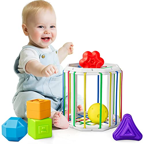 Image of Ouji Baby Toys 6 to 12-18 Months Girl Gifts,Montessori Toys for 1 Year Old Boy Girl Gifts,Shape Sorter Sensory Toys for Toddlers 1-3,Birthday Baby Gifts for 6-12 Months Boy Toddler Girl Toys Age 1-2