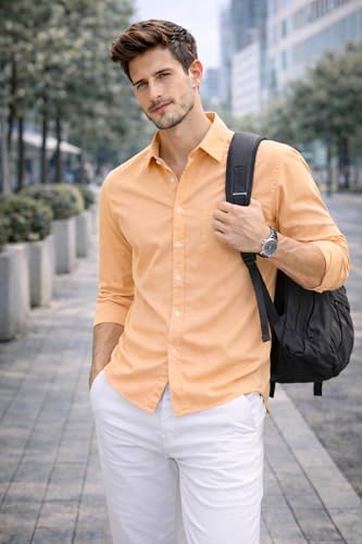 Image of Ben Martin Shirt for Men | Regular Casual Shirts for Mens' | Men's Casual Shirt's Slim Fit | Full Sleeve Cotton Shirts for Men's | Solid Shirt's for Mens Stylish | Formal & Casual Office Wear Shirts
