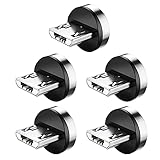 CAFELE Adaptador Magnético Micro USB[Paquete de 5],Conector de Protección Contra el Polvo del Android para Conexión de Carga,Enchufe Magnético par cable de carga magnético