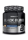 BioTechUSA Black Blood NOX+, Fórmula pre-entreno con un complejo extremo radical NOX, 150 mg cafeína, así como creatina y tirosina para necesidades extremas, 330 g, Arándano-lima