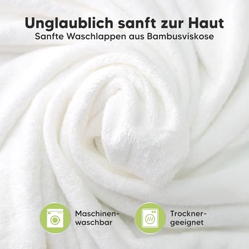 6-Pack Babywaschlappen für Babys, Kinder, Weiche Absorbierende(White/Stone) – Ansicht 2