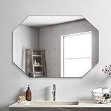 Miroir mural sans cadre : design sans cadre avec une épaisseur de miroir d'environ 4 mm. Les bords polis sont lisses et plats, ce qui évite de se couper les mains et garantit la sécurité de la maison.