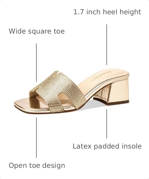 Image of Women's Chunky Open Toe Low Block Heels Kitten Dressy Heels for Women Low Heel Sandals for Women Summer Comfy Heels