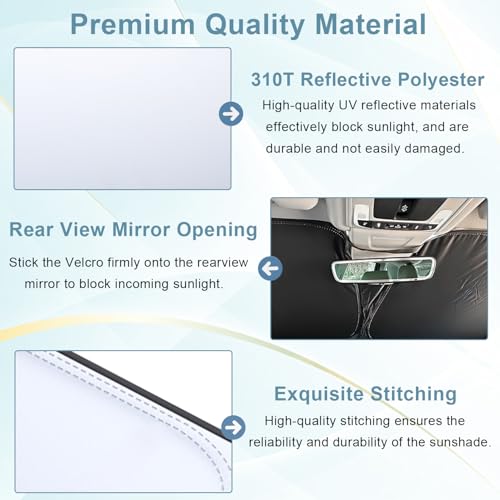 Image of Windshield Sun Shade for Honda CRV 2023-2025 2026, Premium 310T Reflective Polyester UV Blocker, Lightweight Foldable Sun Visor with Storage Pouch