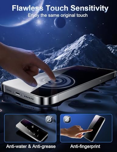 Image of AIBEX Privacy Tempered Glass for Apple iPhone 14 Pro | 9H Hardness | Anti-Spy Screen Guard | Anti-Fingerprint | Edge-to-Edge Privacy Protection | Bubble-Free Installation | Screen Visible Only to You