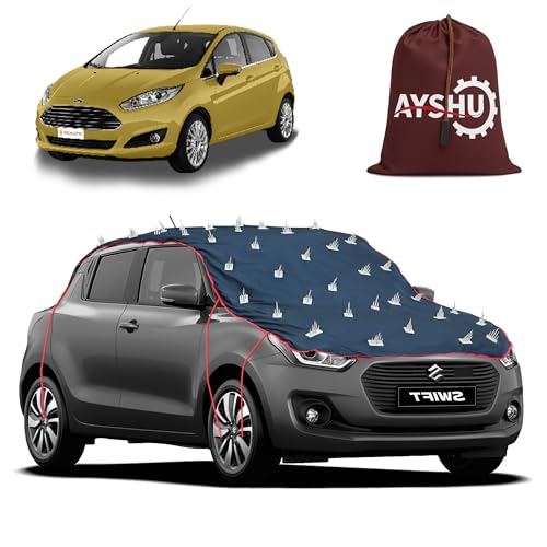 Image of AYSHU Water-Resistant Spike Car Cover for Ford Fiesta Sport - Protects from Dogs, Monkeys, Dust, Sunlight & UV - Full Roof Universal Fit