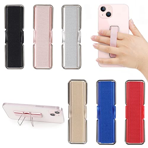 Agarre para teléfono metálico multicolor con soporte integrado para smartphone
