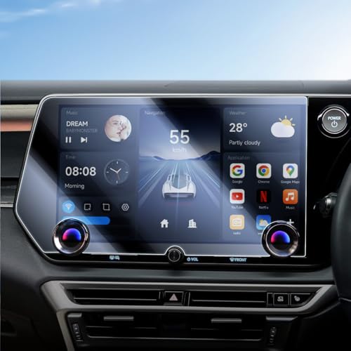 Lamicall トヨタ レクサスRX専用 ナビ保護ガラスフィルム 14インチ 1:1高精度カット 高透過率 9H強化ガラス フィルム 傷防止 高感度タッチ 撥水撥油 液晶保護フィルム 耐衝撃 反射防止 画面保護シート 自己吸着 貼付け簡単 スクリーン プロテクター カーナビ アクセサリー