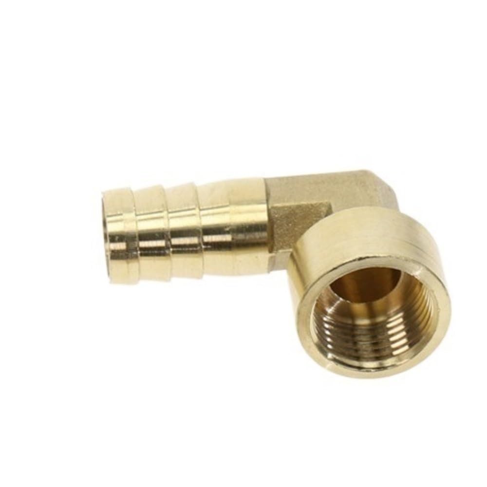Pipe Fitting Female Thread Brass Barbed Fitting, Hose Barb Elbow Coupler for Water, 1/8 1/4 3/8inch BSP Fittings(14MM*1/2INCH)