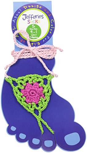 Jefferies Socks Big Girls' Color Pop Crochet Barefoot Sandal2