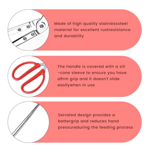 Image of Reptile Feeding Tongs, 15 Inch Stainless Steel Reptile Feeding Tongs Long Handled Tweezers Tipped Feeding Tool for Fish Aquariums Reptiles Snakes Lizard Gecko Spider and Bird