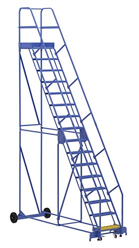 Vestil LAD-16-21-P Warehouse Ladder, 58 Degree, Perforated, 16 Step, 21