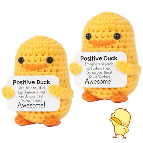 MADGININE 2 Pieces of Positive Duck,Emotional Support Gift,Mini K...