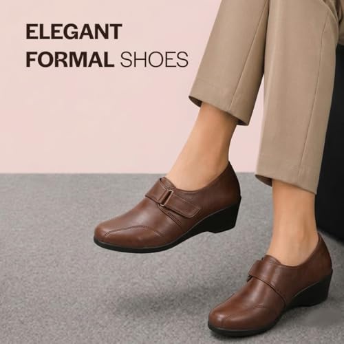Image of FAUSTO Women's Outdoor Fashion Hook and Loop Platform Heel Wedges