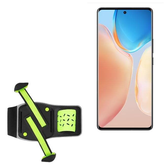 BoxWave Holster Compatible with vivo X70 Pro+ - FlexSport Armband, Adjustable Armband for Workout and Running - Stark Green