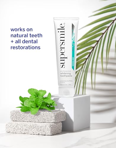 Image of Supersmile Original Mint Whitening Toothpaste, 8 Oz, Whitens 6 Shades | Fluoride-Free Calprox Formula, Signature Wild Mint Flavor, Veneer Safe, Sensitive Teeth Safe, SLS-Free, RDA 65