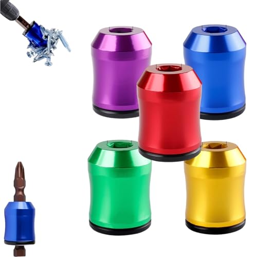Screwdriver Head Magnetic Ring, Strong Magnetic Screw Ring, 1/4 Inch/6.35mm Universal Magnetic Screw Ring Head for Power Bits & Hex Screwdrivers (All)