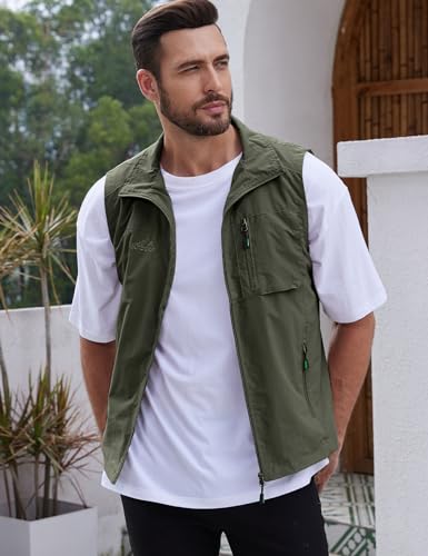 Image of Gihuo Men's Fishing Vest Utility Vest Casual Outdoor Quick Dry Safari Travel Golf Vest Work Vest