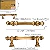 Amerdeco 10 Pack Antique Brass Cabinet Pulls 3 Inch(76mm) Hole Center Cabinet Hardware Kitchen Cabinet Handles for Bathroom Drawer Pulls Dresser Pulls ZH0014