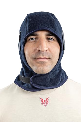 NATIONAL SAFETY APPAREL DRIFIRE FR Fleece Winter Hard Hat Liner, Nomex Fleece, One Size, Navy